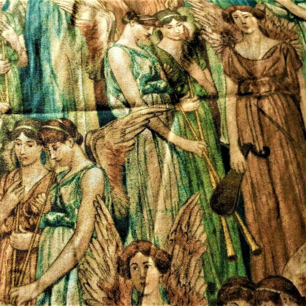 FQ OOP Stunning RENAISSANCE Angels Fabric 18x22